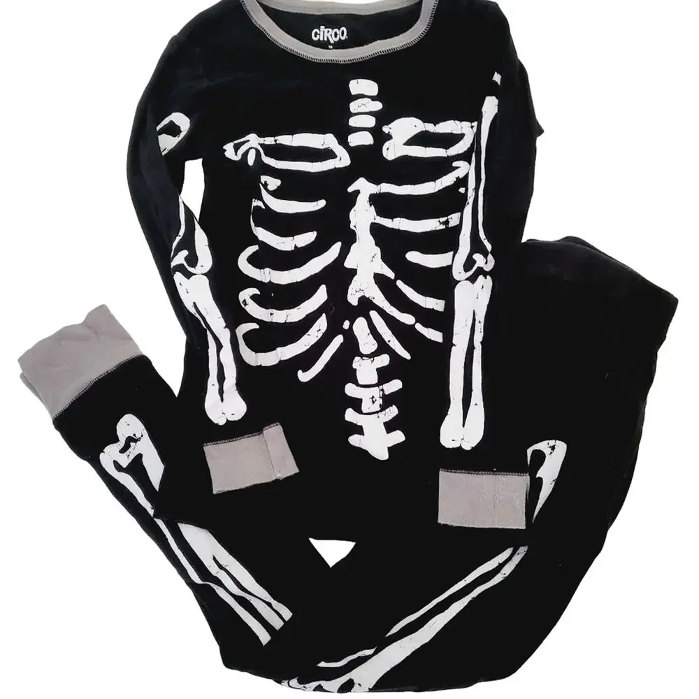 10 skeleton cotton pajamas set